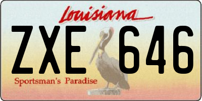 LA license plate ZXE646