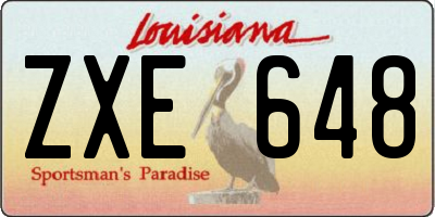 LA license plate ZXE648