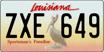 LA license plate ZXE649