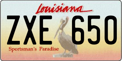 LA license plate ZXE650