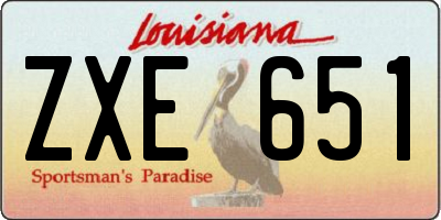 LA license plate ZXE651