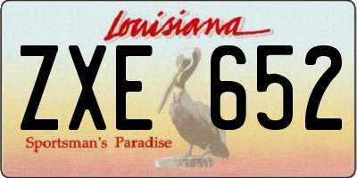 LA license plate ZXE652