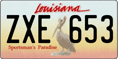 LA license plate ZXE653