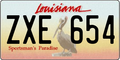 LA license plate ZXE654