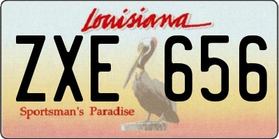 LA license plate ZXE656