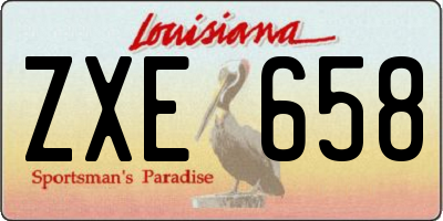 LA license plate ZXE658