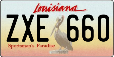 LA license plate ZXE660