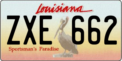 LA license plate ZXE662