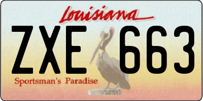 LA license plate ZXE663