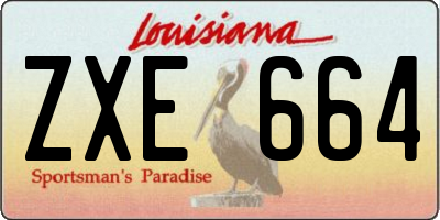 LA license plate ZXE664