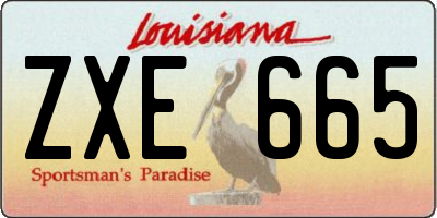 LA license plate ZXE665