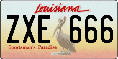 LA license plate ZXE666
