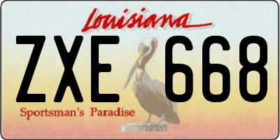 LA license plate ZXE668