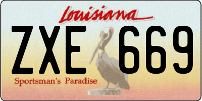 LA license plate ZXE669