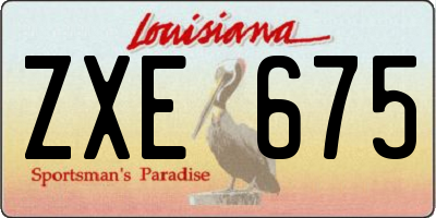 LA license plate ZXE675