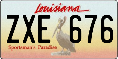 LA license plate ZXE676