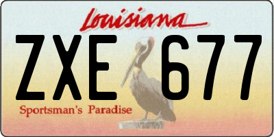 LA license plate ZXE677