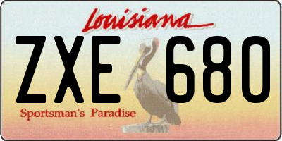 LA license plate ZXE680