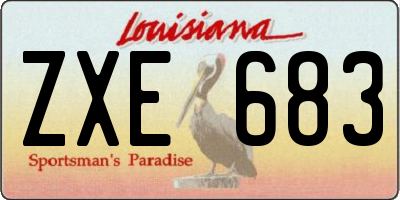 LA license plate ZXE683