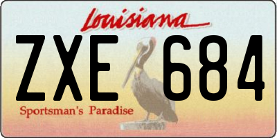 LA license plate ZXE684