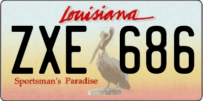 LA license plate ZXE686