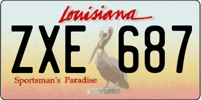 LA license plate ZXE687