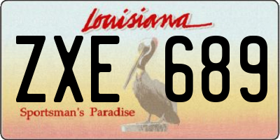 LA license plate ZXE689