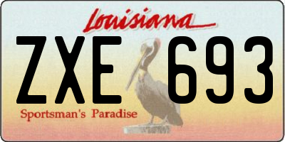 LA license plate ZXE693