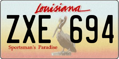 LA license plate ZXE694