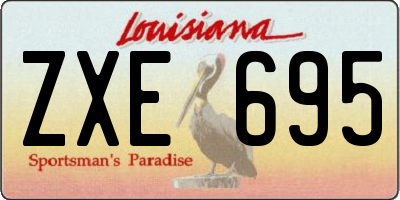 LA license plate ZXE695