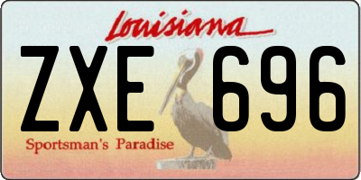 LA license plate ZXE696