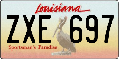LA license plate ZXE697