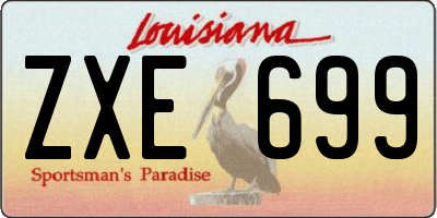 LA license plate ZXE699
