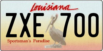 LA license plate ZXE700