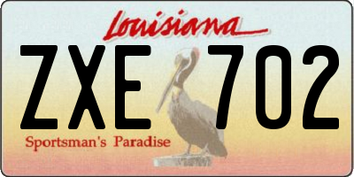 LA license plate ZXE702