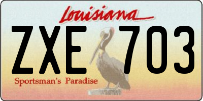 LA license plate ZXE703