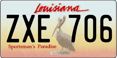 LA license plate ZXE706