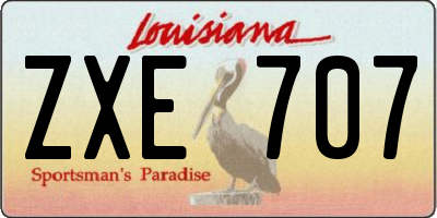 LA license plate ZXE707