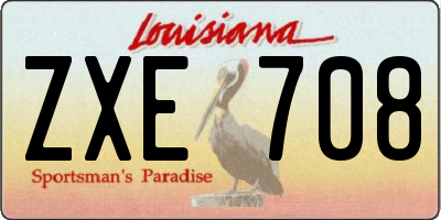 LA license plate ZXE708