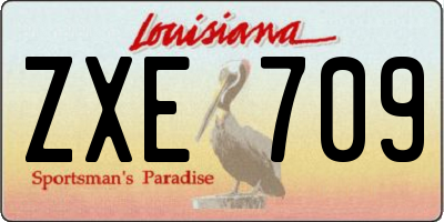 LA license plate ZXE709