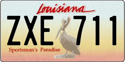 LA license plate ZXE711