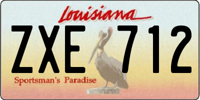 LA license plate ZXE712