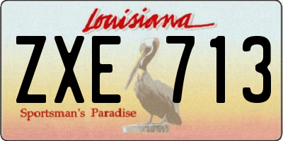 LA license plate ZXE713