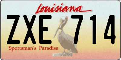 LA license plate ZXE714