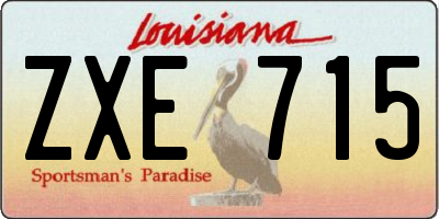 LA license plate ZXE715