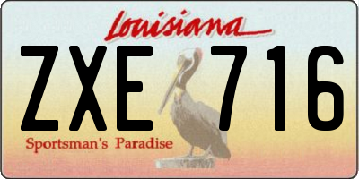 LA license plate ZXE716