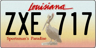 LA license plate ZXE717