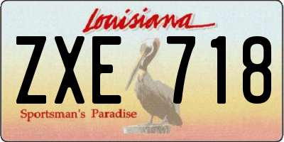 LA license plate ZXE718