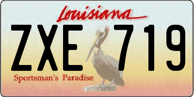 LA license plate ZXE719