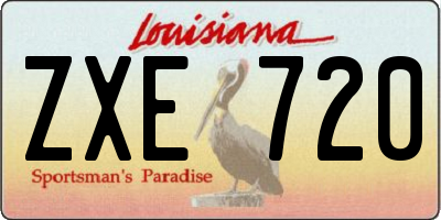 LA license plate ZXE720